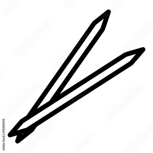 Bamboo toothpick icon. Outline bamboo toothpick vector icon for web design isolated on white background