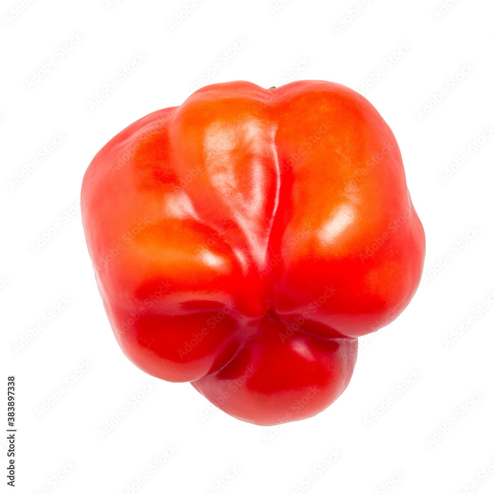 Red Bell pepper isolated on white background