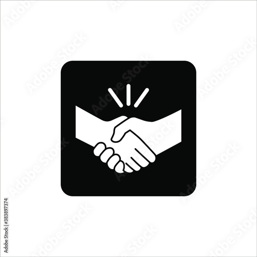 Handshake icon - Two hands together. Heart symbol vector illustration. editable icon