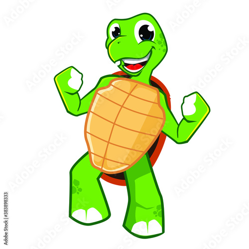 green turtle mascot cartoon