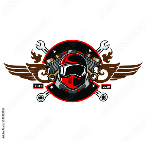 motorsport logo cartoon in vector