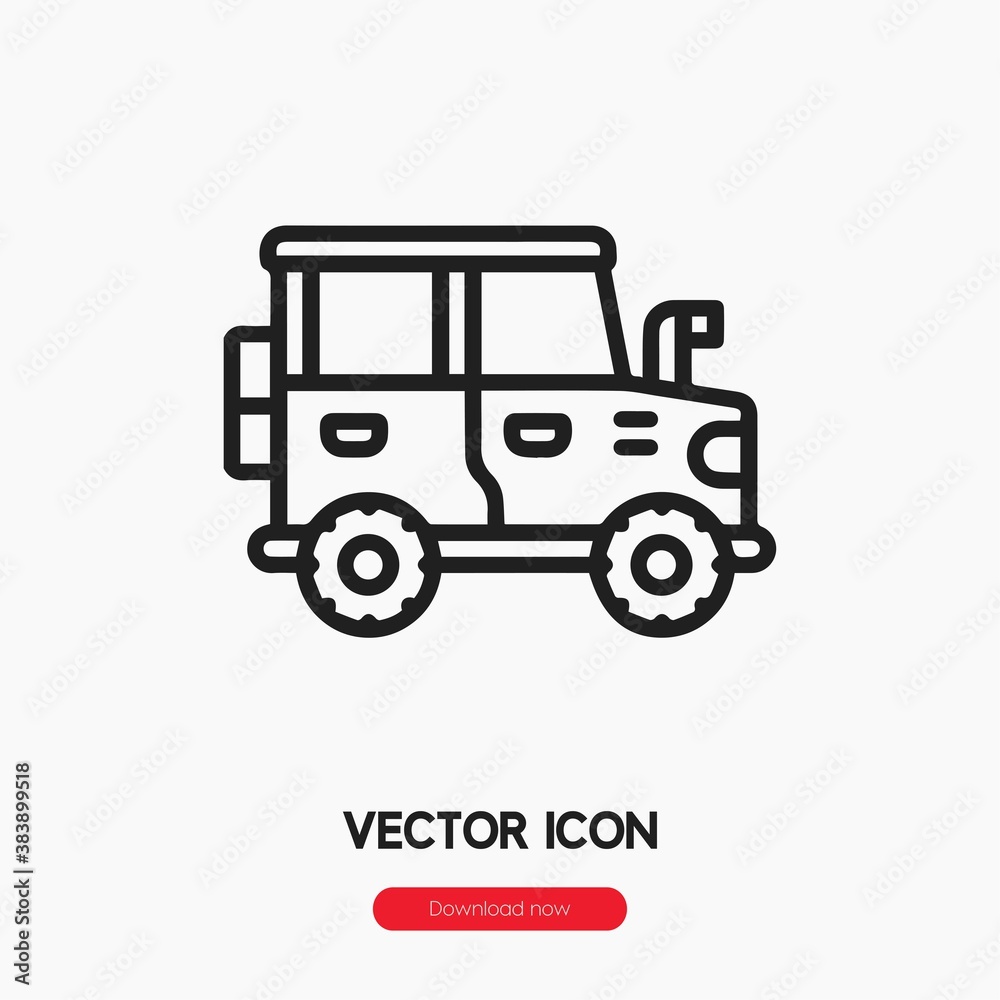 Fototapeta premium safari car icon vector sign symbol
