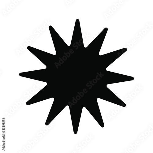 Black and white star icon with a different flat star style, vector illustration. eps 10