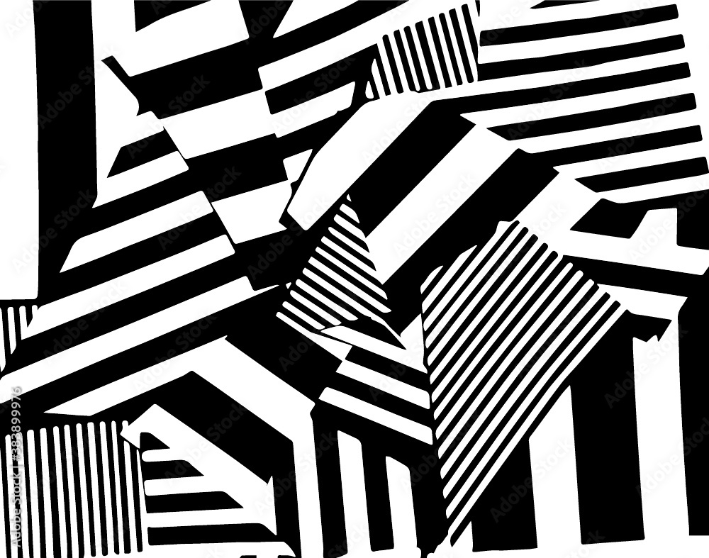 Fototapeta premium Vector striped pattern. Grunge black-white background.
