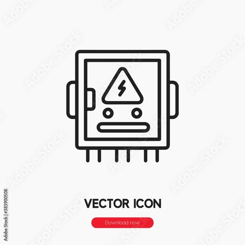 electrical panel icon vector. Linear style sign for mobile concept and web design. electrical panel symbol illustration. Pixel vector graphics - Vector.