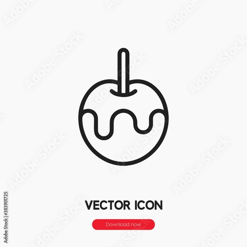 caramelized apple icon vector sign symbol
