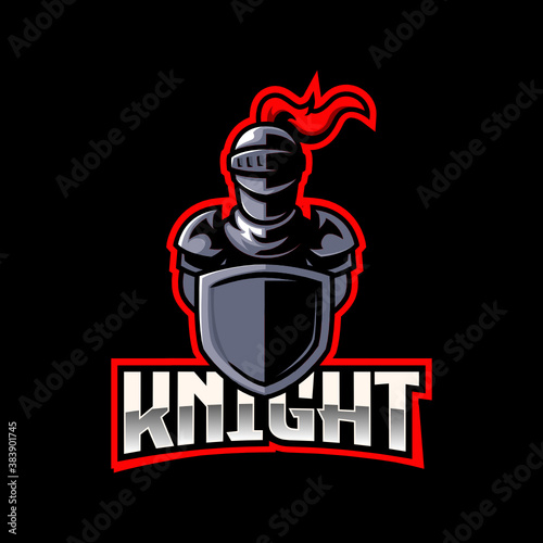 Knight warrior e-sport gaming logo emblem