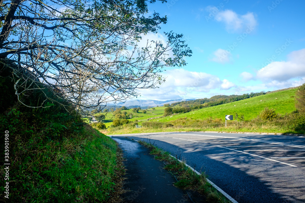 Fototapeta premium Countryside road in Lake District National Park,Cumbria,UK