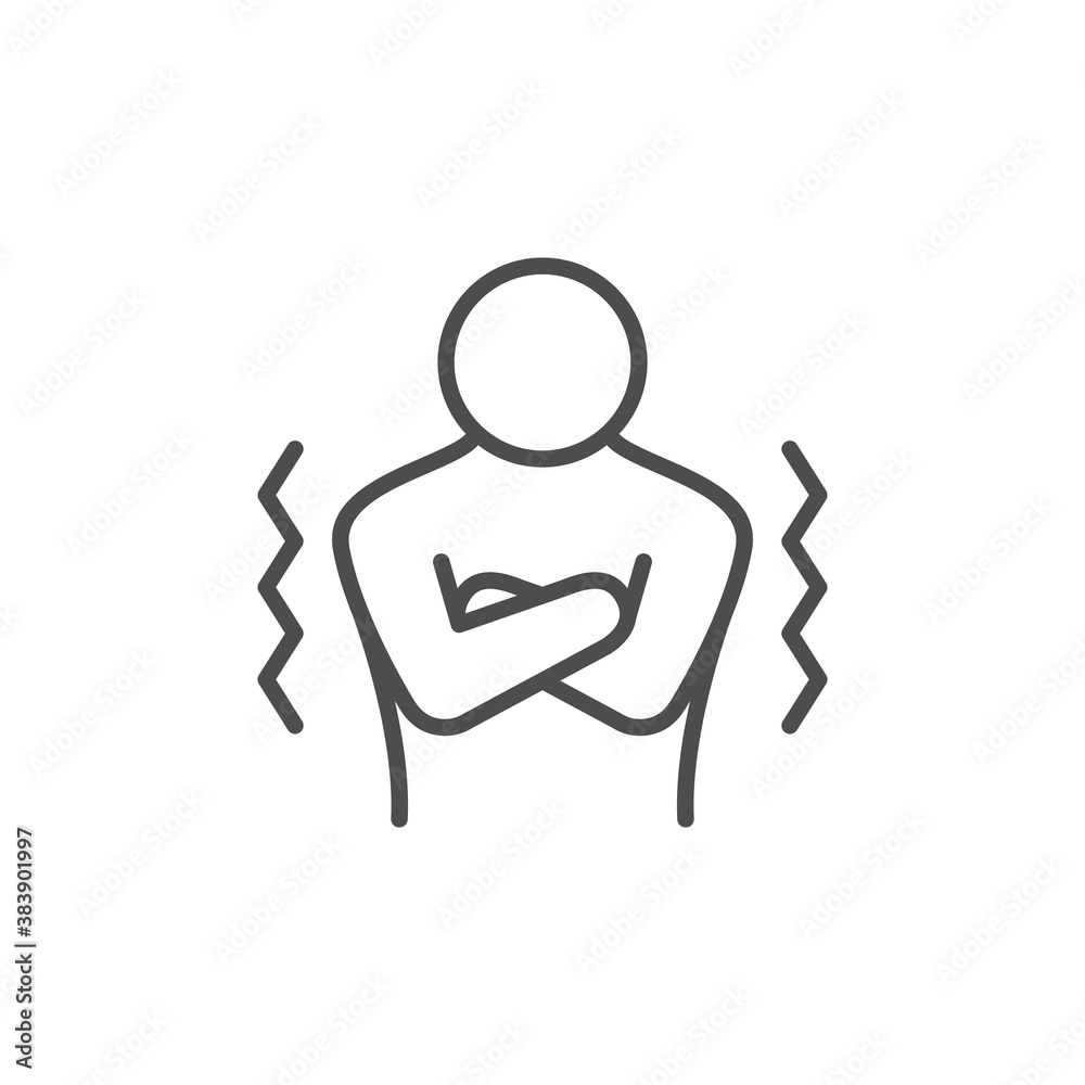 Chill or flu line outline icon Chill or flu line outline icon