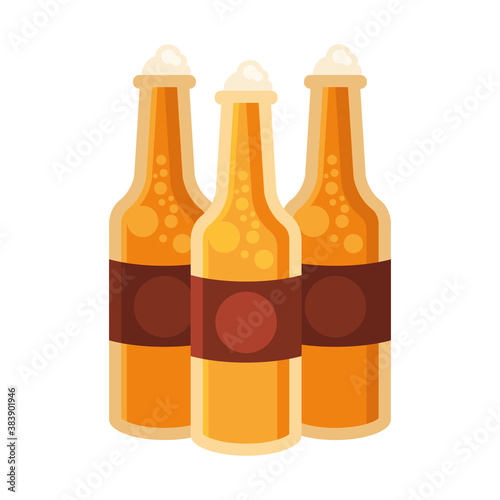 beer bottles icon vector design