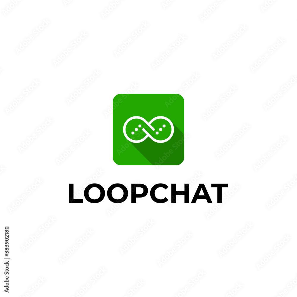 Obraz premium chat logo design modern simple vector with loop concept