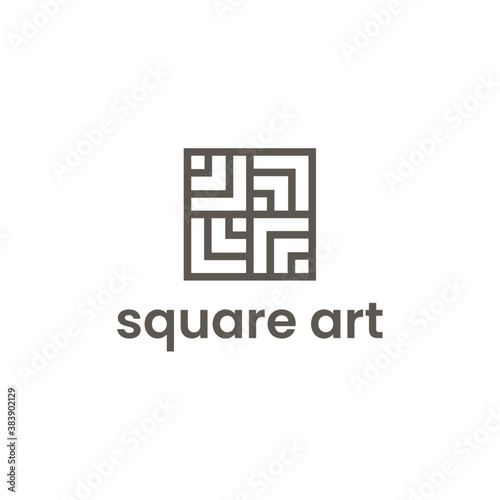 square art logo design modern clean simple geometric vector with white background