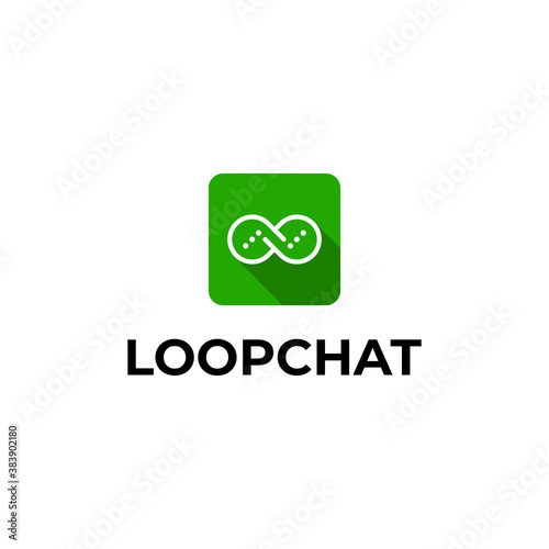 chat logo design modern simple vector with loop concept
