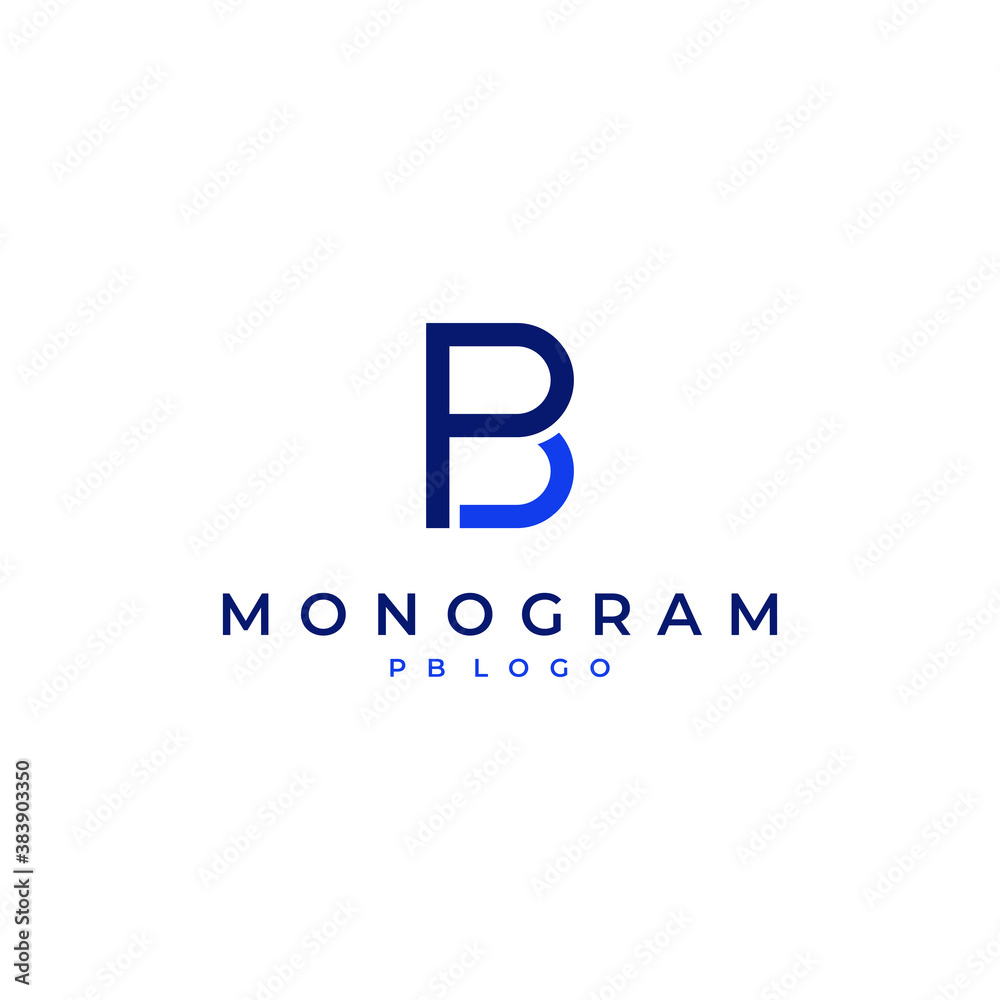 PB logo design modern simple vector with blue color and white background PB logo design modern simple vector with blue color and white background