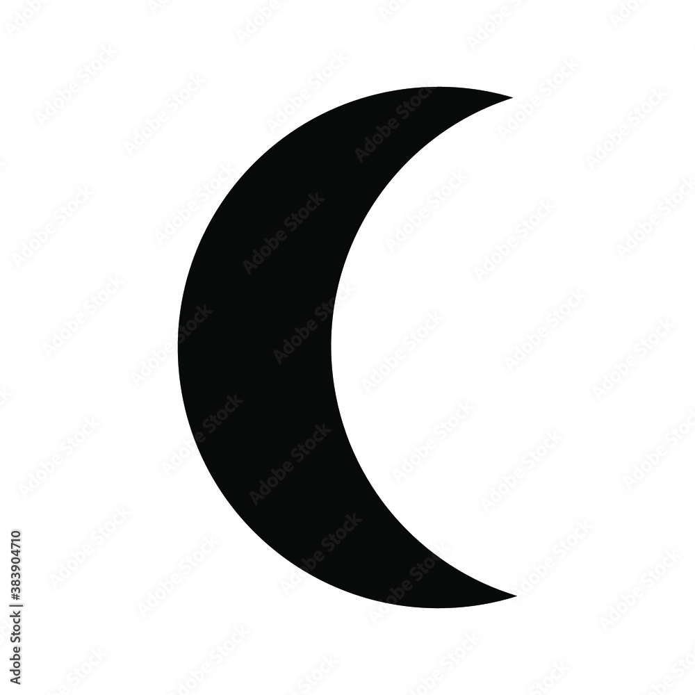 Black crescent moon isolated on white. eps 10 Black crescent moon isolated on white. eps 10