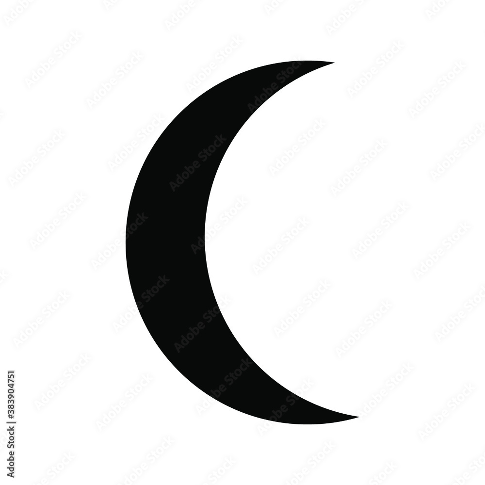 Black crescent moon isolated on white. eps 10 Black crescent moon isolated on white. eps 10