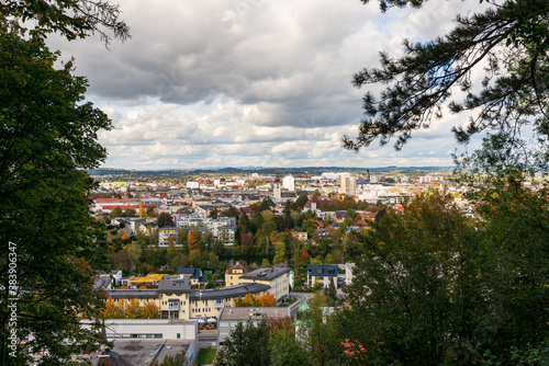 Wels Stadt mit Wolken im Herbst vom Reinberg photo