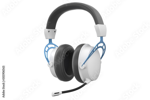 3D rendering of gaming headphones with microphone for cloud gaming and streaming