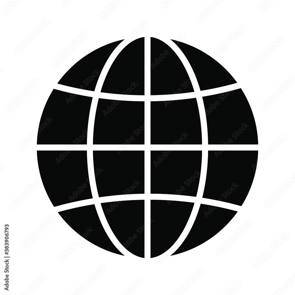 Globe icon, isolated. Flat design. Globe icon, isolated. Flat design.