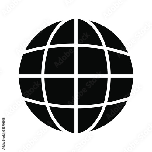 Globe icon  isolated. Flat design.