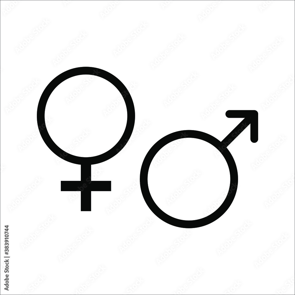 Male and female symbol set on white background Male and female symbol set on white background