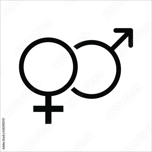 Male and female symbol set on white background