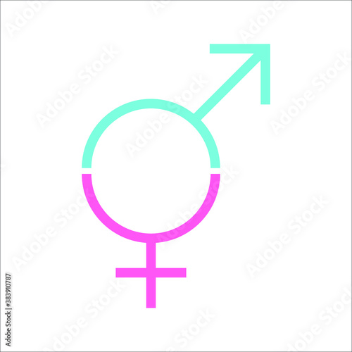Male and female symbol set on white background