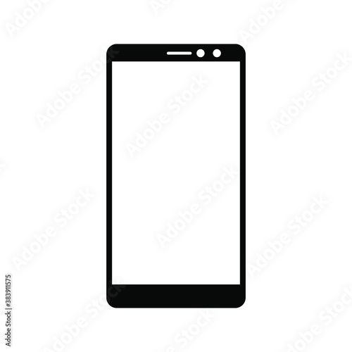 Cellphone with a blank screen. Flat style. Vector illustration of eps 10 web with white background