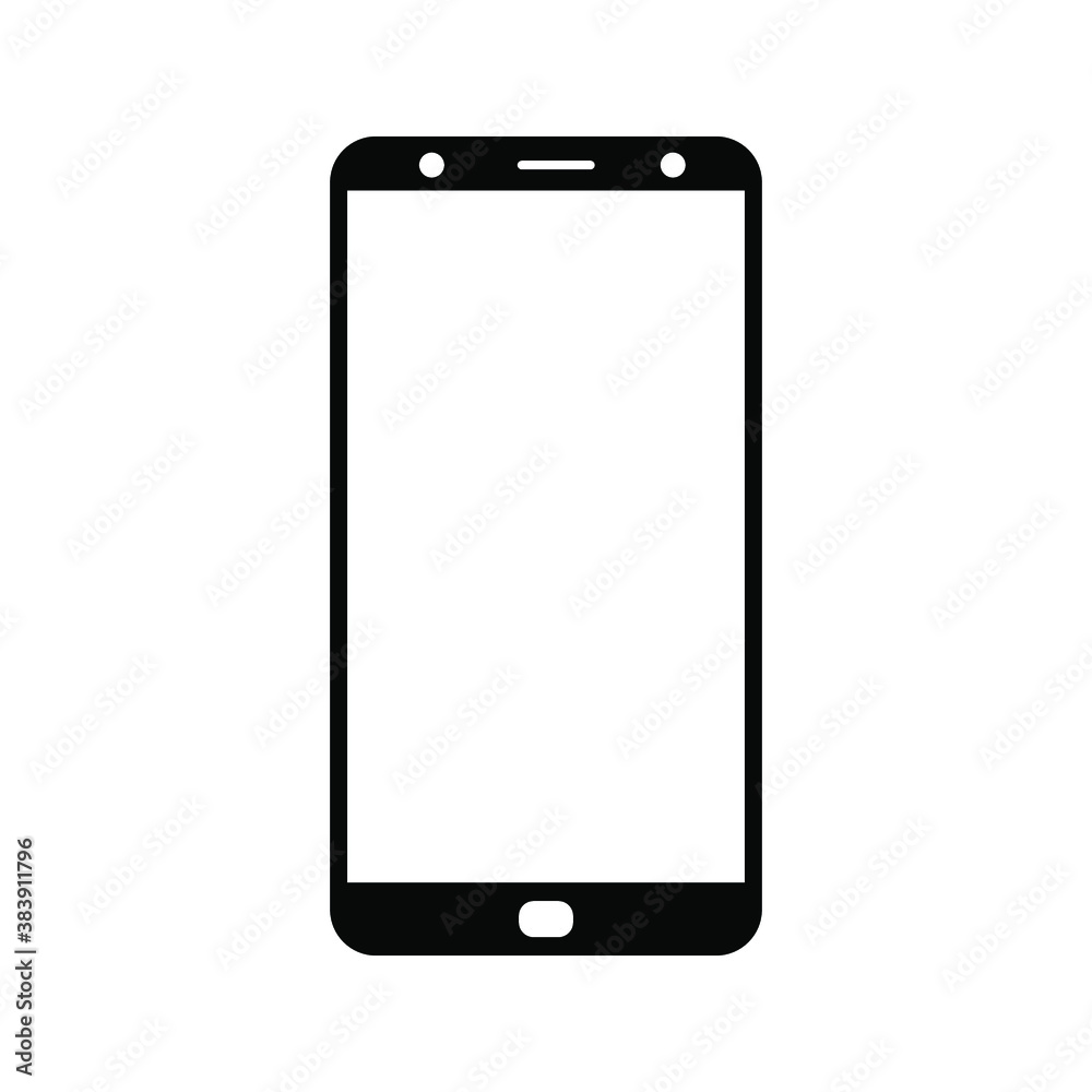 Cellphone with a blank screen. Flat style. Vector illustration of eps 10 web with white background Cellphone with a blank screen. Flat style. Vector illustration of eps 10 web with white background