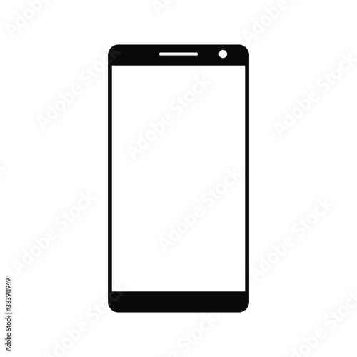 Cellphone with a blank screen. Flat style. Vector illustration of eps 10 web with white background