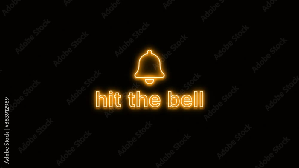 Hit the bell button trendy neon icons animation. 4K looped animation