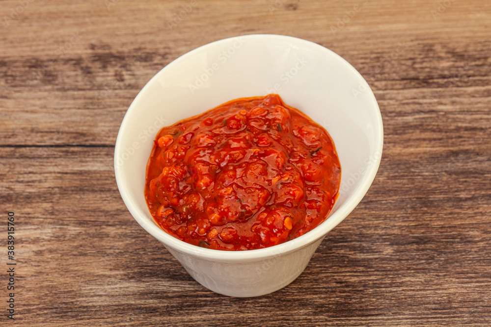 Tomato spicy sauce in the bowl Tomato spicy sauce in the bowl