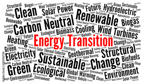 Energy transition word cloud concept 