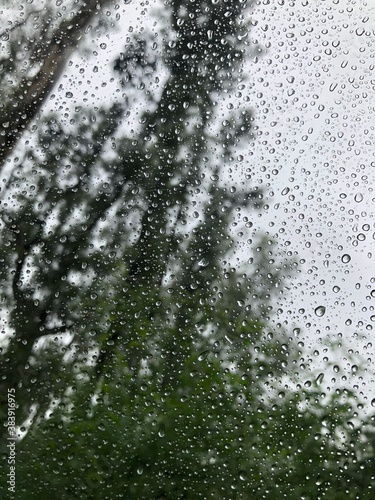 raindrops in car window