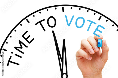 Time To Vote Elections Clock Concept