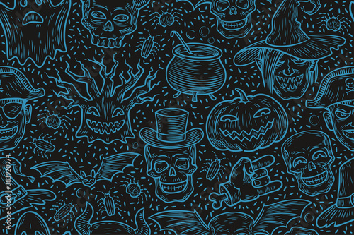 Halloween seamless background. Pattern vector illustration
