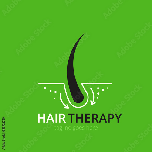 Hair therapy logo concept for design. Vector healthcare medicine icon