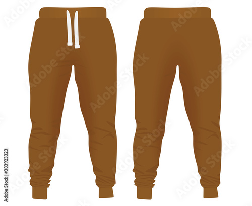 Brown tracksuit bottom. vector illustration
