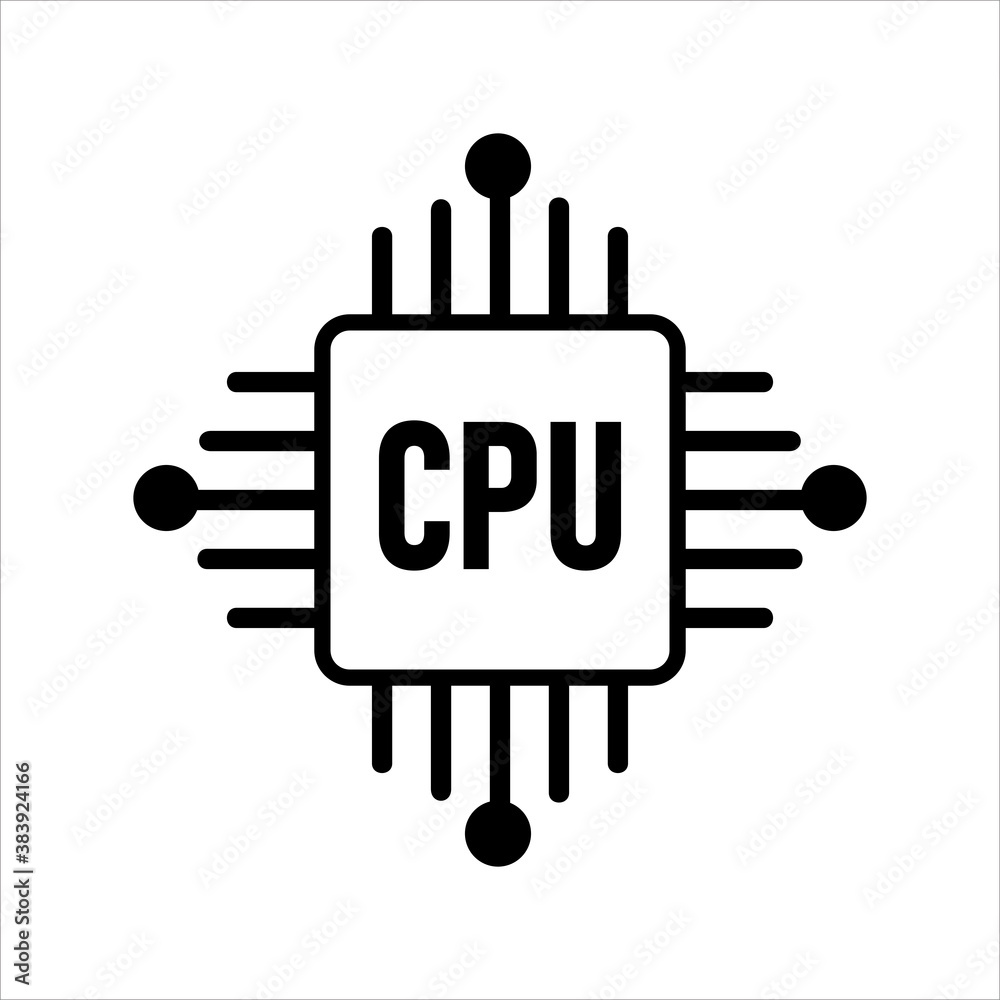 computer cpu icon vector. outline style icon vector concept computer cpu icon vector. outline style icon vector concept