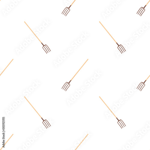 vector seamless pattern with textured pitchfork images