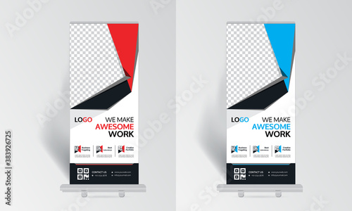 Corporate roll up banner design, Business banner design, modern creative roll up banner
