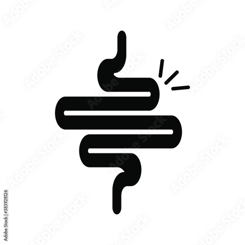 Gut constipation icon design,Intestines icon, symbol of digestion system flat style vector illustration . color editable 