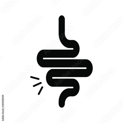 Gut constipation icon design,Intestines icon, symbol of digestion system flat style vector illustration . color editable
