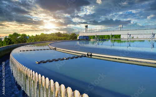 Modern urban wastewater treatment plant. photo