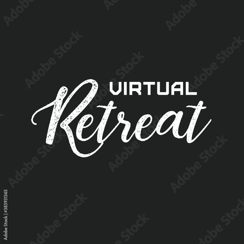 Annual Virtual Retreat Religious Gathering Event, Church Retreat, Gather, Connect, Revive Vector Text Typography Illustration Background