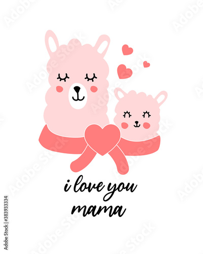 Cute llamas t-shirt design with slogan. Vector illustration design for fashion fabrics, textile graphics, prints.