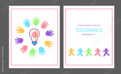 Wallpaper Mural Vector illustration on the theme of the International day of tolerance on 16 November. Perfect for banners, printing, postcards, flyers. EPS10 Torontodigital.ca