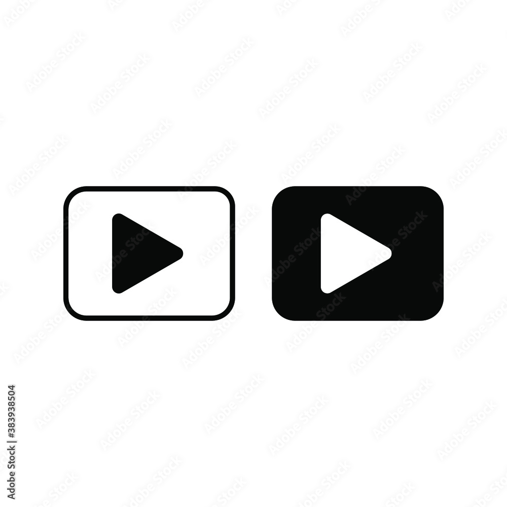Play button Vector icon. Video play button symbol vector illustration color editable. eps 10 Play button Vector icon. Video play button symbol vector illustration color editable. eps 10