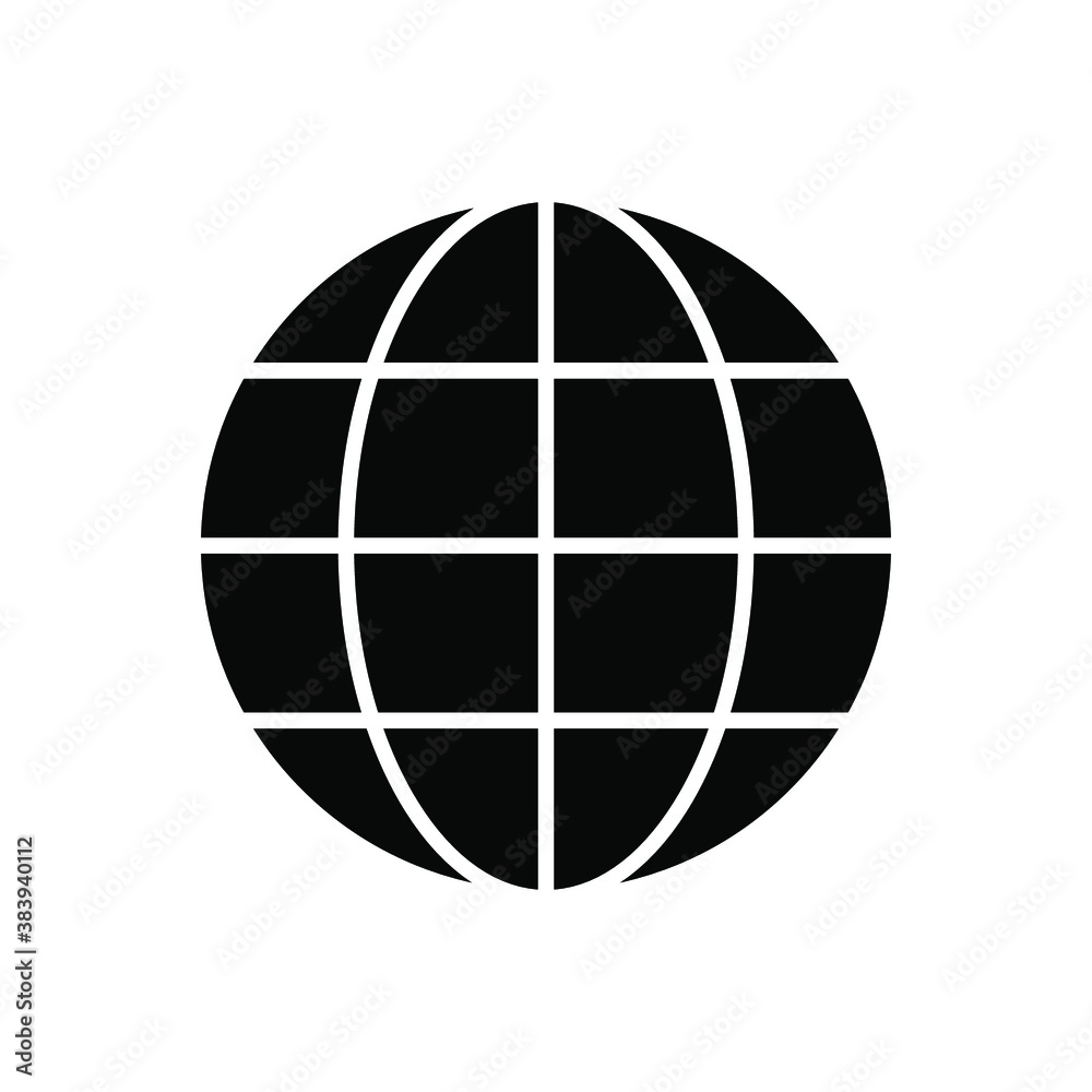 internet - globe icon design template vector on a white background internet - globe icon design template vector on a white background