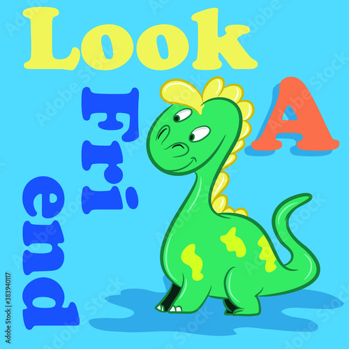 ittle dinosaur vector illustration for kids fashion 